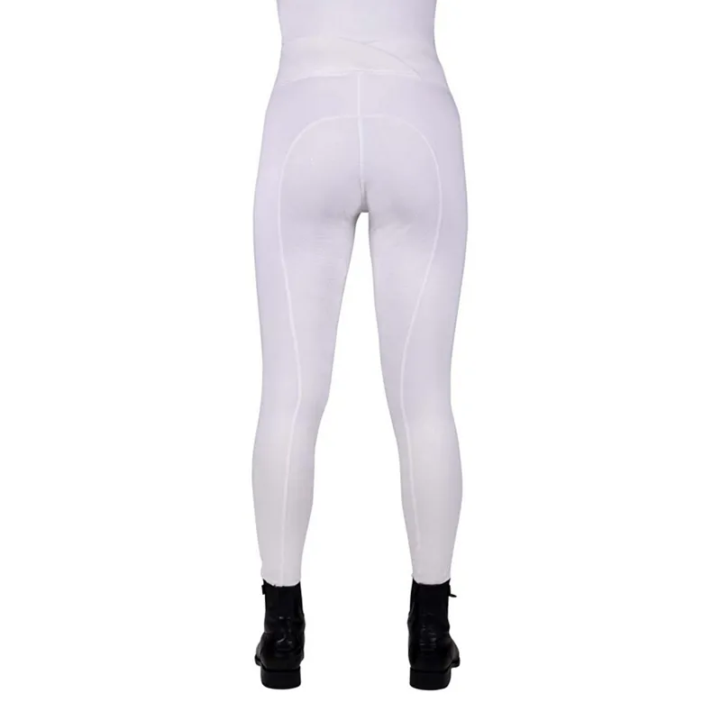 QHP Raquel Anti-Slip Full Seat Riding Tights - White-1